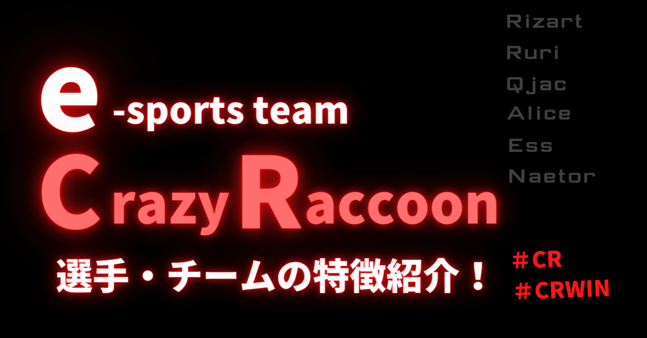 プロゲーミングチーム Crazy Raccoon Cr フォートナイト部門所属選手一覧 Gaaaame For You